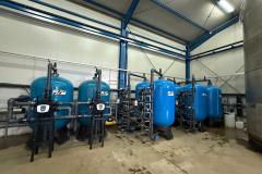 Iron- and manganese removal, activated coal and UV filter for meat processor